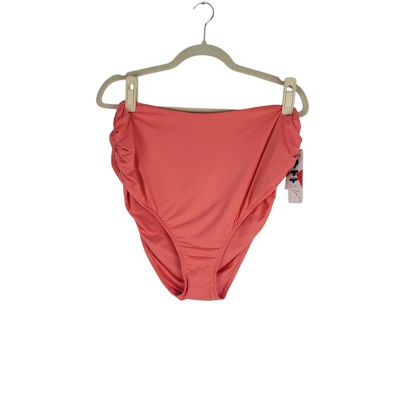 Anne Cole Swim Bottom Juicy Coral Convertible Shirred Bikini Womens Size 18W NWT - Picture 1 of 10